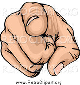 Clipart of a Retro Pointing Finger by AtStockIllustration