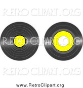 Clipart of Black and Yellow Vinyl Records by