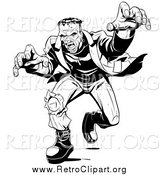Clipart of Frankenstein Lunging Forward by Lawrence Christmas Illustration