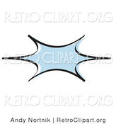Retro Clipart of a Blue Starburst with a Black Outline on a White Background by Andy Nortnik