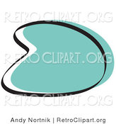 Retro Clipart of a Retro Boomerang Turquoise Circle Graphic Shape on a Whtie Background by Andy Nortnik