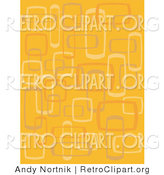 Retro Clipart of an Abstract Orange Background with Boxes in Orange and White by Andy Nortnik