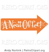 Retro Clipart of an Orange a Neat Offer Arrow by Andy Nortnik
