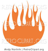Retro Clipart of Orange Flames Forming a Partial Circle on White by Andy Nortnik