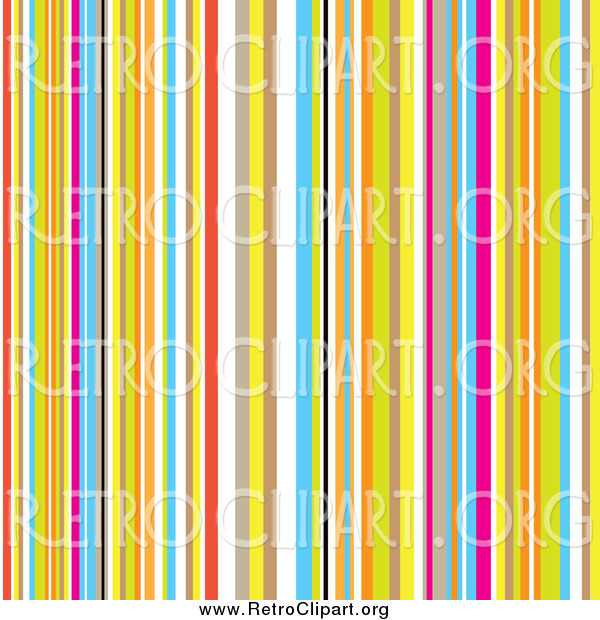 Clipart of a Background of Retro Colorful Vertical Stripes
