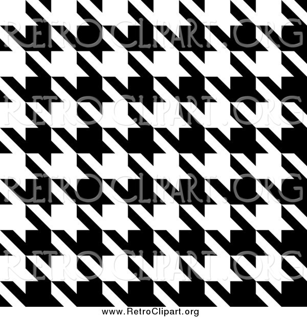 Clipart of a Black and White Seamless Houndstooth Pattern Background