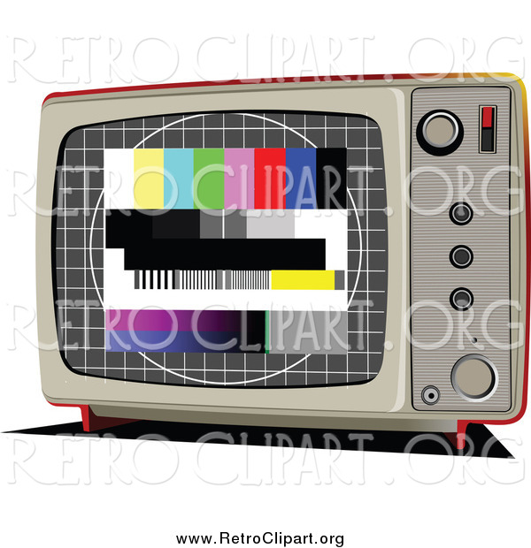 Clipart of a Retro TV with Test Screen