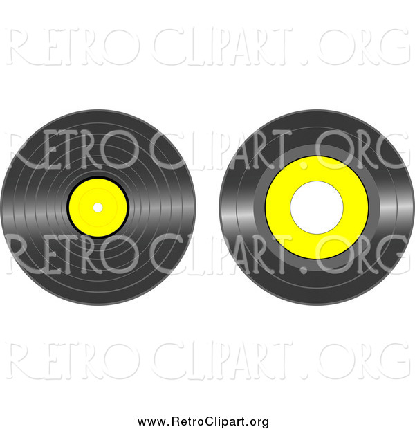 Clipart of Black and Yellow Vinyl Records