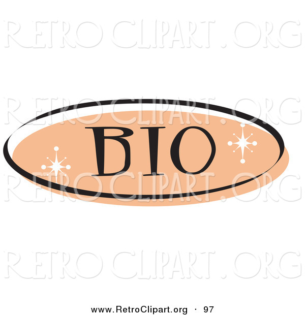Retro Clipart of a Beige Bio Website Button That Could Link to an Information Page on a Site