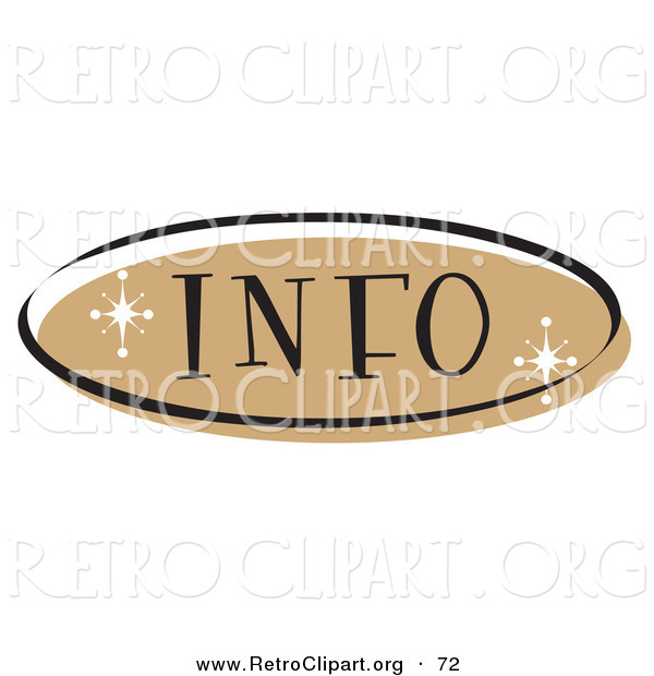 Retro Clipart of a Brown Oval Info Website Button That Could Link to an Information Page on a Site