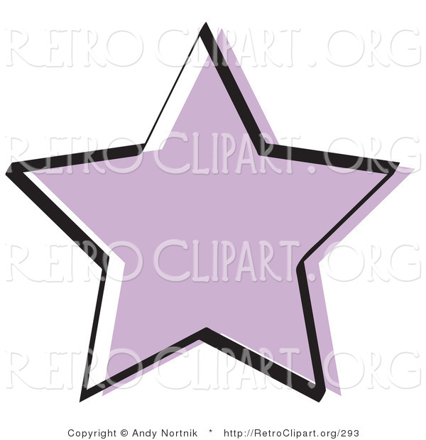 Retro Clipart of a Purple Star Shape on White