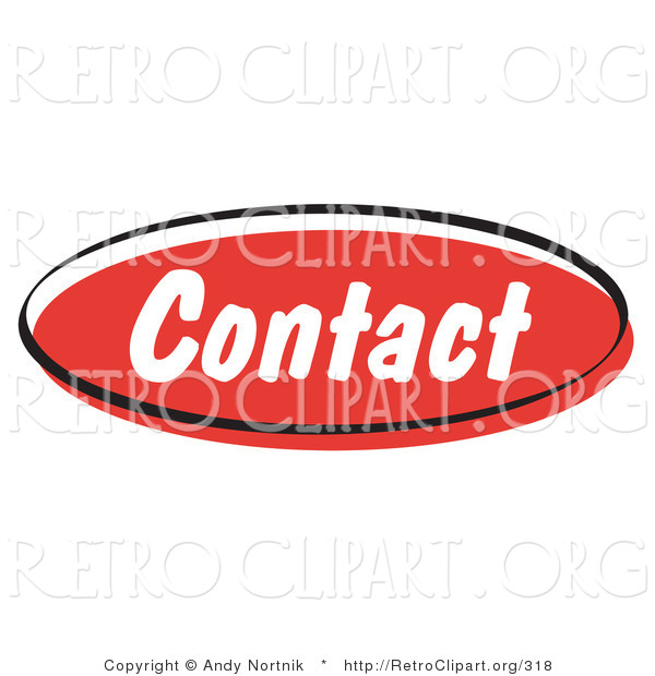 Retro Clipart of a Red Contact Internet Website Icon Button