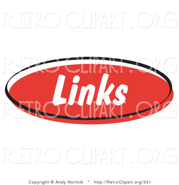 Retro Clipart of a Red Links Internet Website Button for a Blog