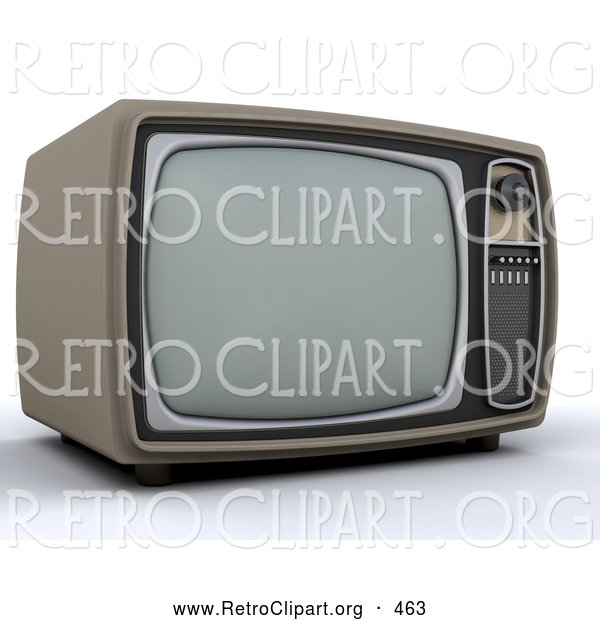 Retro Clipart of a Retro Box Television