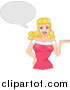 Clipart of a Retro Blond Bombshell with a Thought Balloon by BNP Design Studio