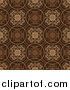 Clipart of a Retro Brown Circle and Floral Background by Michaeltravers