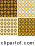 Clipart of Retro Wallpaper Backgrounds of Orange, Brown and Blue Circles by KJ Pargeter