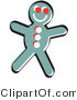Retro Clipart of a Happy, Smiling Gingerbread Man Cookie by Andy Nortnik