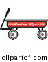Retro Clipart of a Red Pull Wagon Retro Design by Andy Nortnik