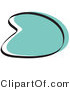 Retro Clipart of a Retro Boomerang Turquoise Circle Graphic Shape on a Whtie Background by Andy Nortnik