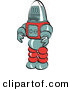 Retro Clipart of a Robot Toy Looking to the Left by Andy Nortnik