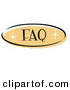 Retro Clipart of an Orange FAQ Website Button That Could Link to a Frequently Asked Questions Information Page on a Site on White by Andy Nortnik