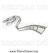 Clipart of a 3d Film Reel and Strip by AtStockIllustration