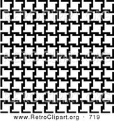 Clipart of a Background of Black and White Houndstooth Pattern by Arena Creative