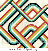 Clipart of a Background of Retro Curves on Grid Lines by KJ Pargeter