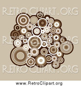 Clipart of a Cluster of Brown and White Retro Circles by KJ Pargeter