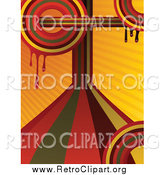 Clipart of a Funky Dripping Retro Rainbow Background Circles by Elaineitalia