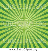 Clipart of a Grungy Retro Green Ray Vortex Background by Pushkin