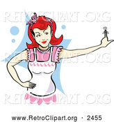 Clipart of a Nagging Retro Red Haired Woman Wagging Her Finger by Andy Nortnik