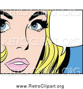 Clipart of a Pop Art Blond White Woman Talking by Brushingup