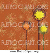 Clipart of a Retro Background of Trees and Flowers by MilsiArt