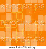Clipart of a Retro Background with Faded Orange Squares and Yellow Outlines by KJ Pargeter