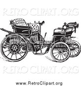 Clipart of a Retro Black and White Car by BestVector