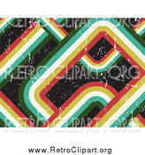 Clipart of a Retro Curving Striped Background with Scratches by KJ Pargeter