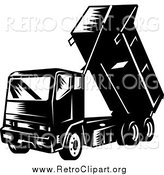 Clipart of a Retro Dump Truck by Patrimonio