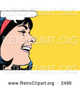 Clipart of a Retro Pop Art Woman Talking by Brushingup