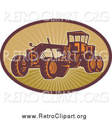 Clipart of a Retro Road Grader Machine by Patrimonio