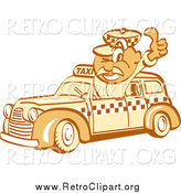 Clipart of a Retro Thumbs up Taxi Driver Guy by Andy Nortnik