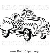 Clipart of a Retro Toy Pedal Taxi Car by Andy Nortnik