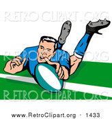 Clipart of a Rugby Football Player by Patrimonio