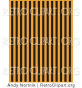 Retro Clipart of a Background with Orange and Black Vertical Stripes by Andy Nortnik