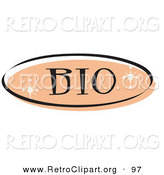 Retro Clipart of a Beige Bio Website Button That Could Link to an Information Page on a Site by Andy Nortnik