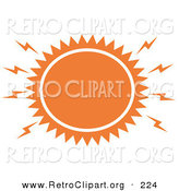 Retro Clipart of a Blazing Hot Orange Sun on WhiteBlazing Hot Orange Sun on White by Andy Nortnik