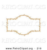 Retro Clipart of a Brown Border Frame of Barbed Wire over a Solid White Background by Andy Nortnik