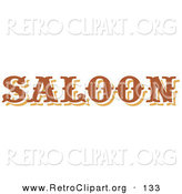 Retro Clipart of a Brown Saloon Sign on a White Background by Andy Nortnik