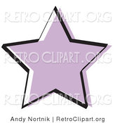 Retro Clipart of a Purple Star Shape on White by Andy Nortnik